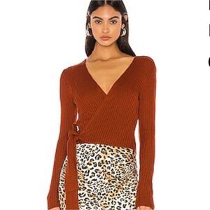 MAJORELLE Rust Wrap Sweater